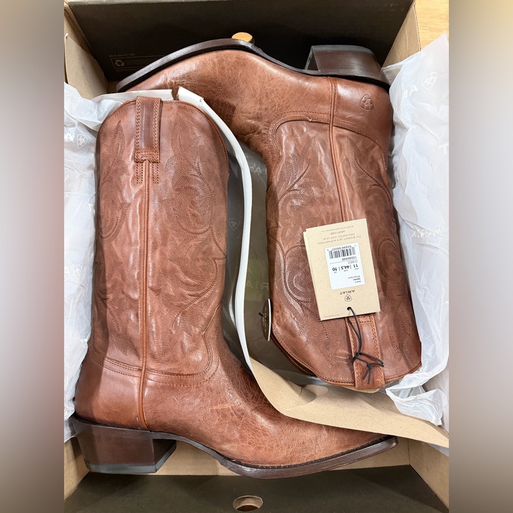 ARIAT MEN'S UPTOWN WHISKEY BARREL WESTERN BOOTS - SNIP TOE - Picture 10 of 11